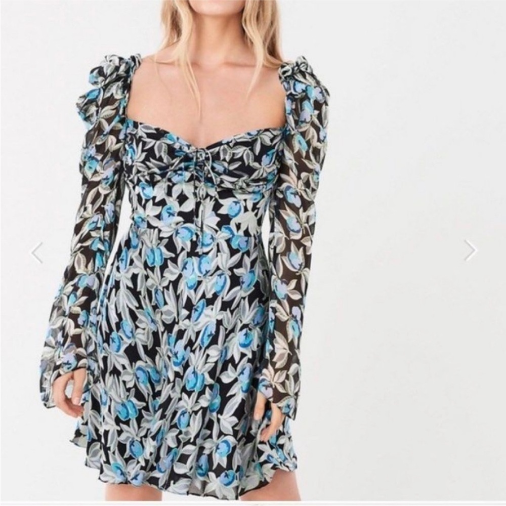 DVF Diane Von Furstenberg Josephina Eden Silk Off The Shoulder Mini Dress 14 - Picture 3 of 15